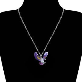 DALANE Enamel Alloy Novelty Eagle Necklace Hawk Pendant Birds Jewelry Gifts for Women Charms (Purple)