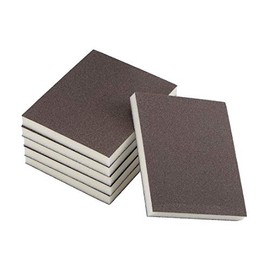 sourcing map Pack of 6 Sanding Sponge 180 Grit Sanding Block Pad 4.7 x 3.9 x 0.4 Inch Brown