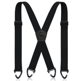 Sintege X Back Hidden Suspender 1.5 Inches Under Clothing Heavy Duty Work Suspenders for Men Women(Black)