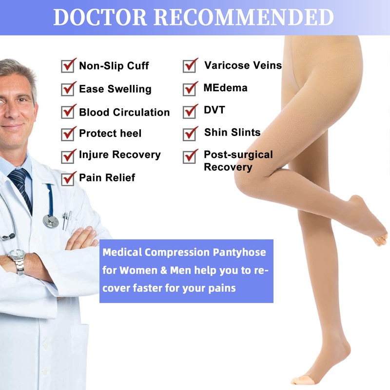 Medias de compresión médicas para mujeres y hombres, 20-30 mmHg,