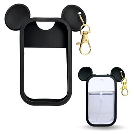 CKONXE Mouse Design Silicone Case Compatible with Touchland Hand Sanitizer Spray 1 fl oz, Silicone Protective Case Holder with Keychain for Power Mist and Glow Mist, Black
