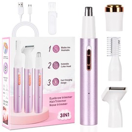 ACWOO Elektrischer Rasierer für Frauen, Elektrischer Rasierer Damen, 4-In-1Nass- und Trockenrasierer, Schmerzlos Epilierer für Bikinizone Achseln Beinen Armen und Gesicht, USB-Aufladung, Wasserdichte