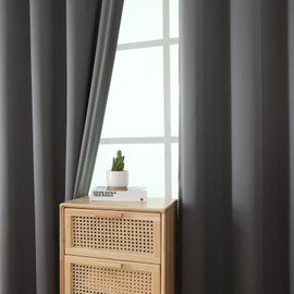 Airwill Blackout Window Curtain Panels - Set of 2 Thermal Insulated Grommet Drapes, Room Darkening Curtains for Living Room Bedroom Window (W52 x L84 Inch, 2 Panels, Dark Gray)