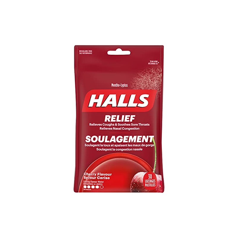 HALLS Mentho-Lyptus Cherry Bag, 30 Lozenges