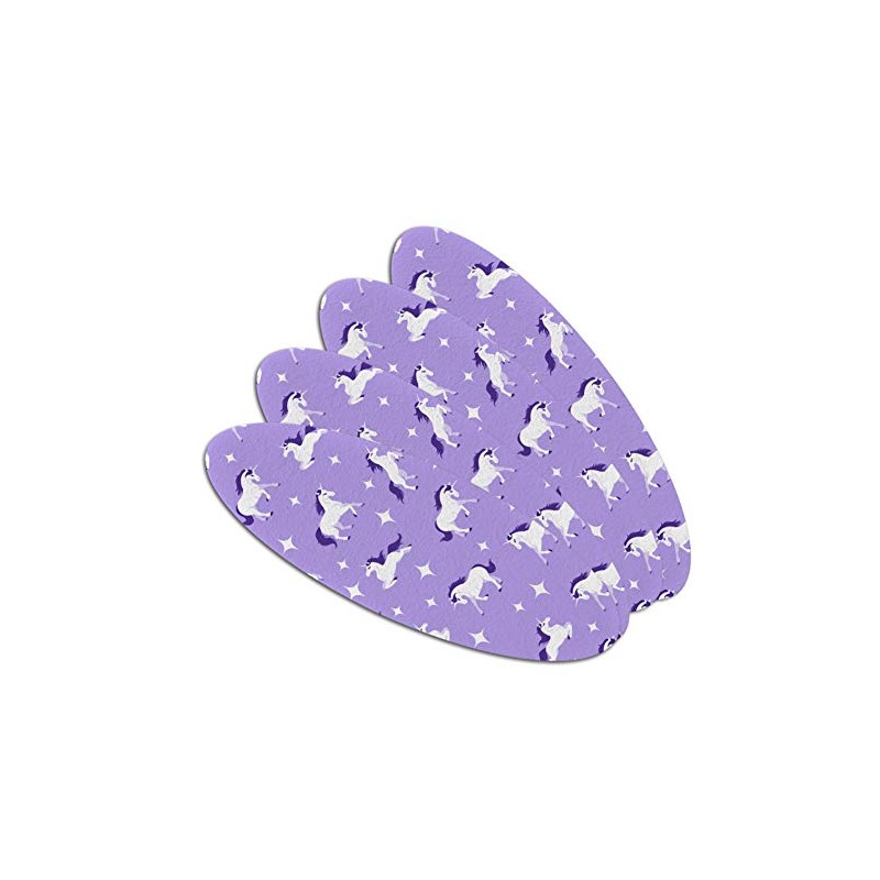 Frolicking Unicorns White Purple Pattern Double-Sided Oval Nail File Emery