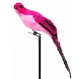 LWINGFLYER 7.8" Pink Artificial Parrot Foam Feathered Parrot Clip on Bird for Shoulder Prop Pirate Costume Decoration Christmas Tree Ornament Modern Home Garden Decor