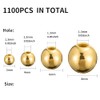 1100 abalorio redondas lisas – 3/4/6/8 mm de oro espaciador