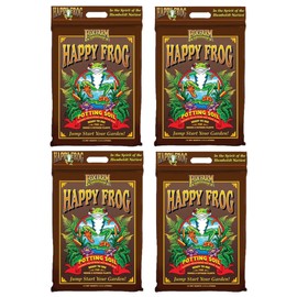 FoxFarm Happy Frog Potting Soil, 12qt – for Indoor/Outdoor Container Plants, Improves Root Efficiency, pH Adjusted for Optimal Nutrient Uptake – Contains Microbes and Humic Acids (Pack of 4)