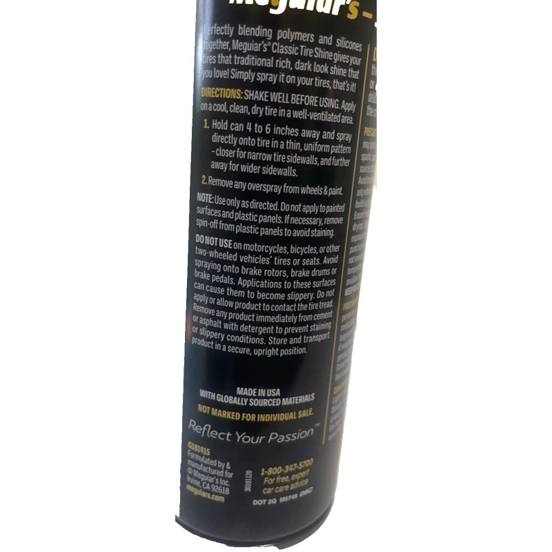 Meguiar's Meguiars Classic Insane Shine Tire Spray, 15 oz