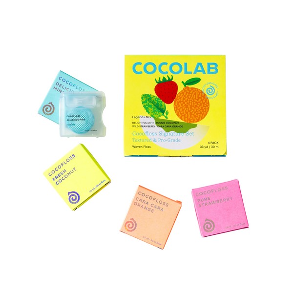 Cocofloss Woven Dental Floss, Dentist-Designed Oral Care, Waxed, Vegan, Kid-Friendly,