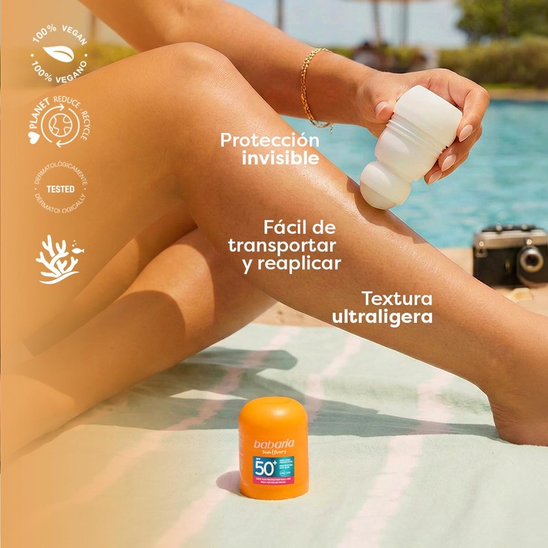 Babaria - Roll-On Solare Viso SPF50+ | Texture Ultra-Leggera |