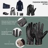 Alepo Winter PU Leather Gloves for Men, Warm Thermal Touchscreen