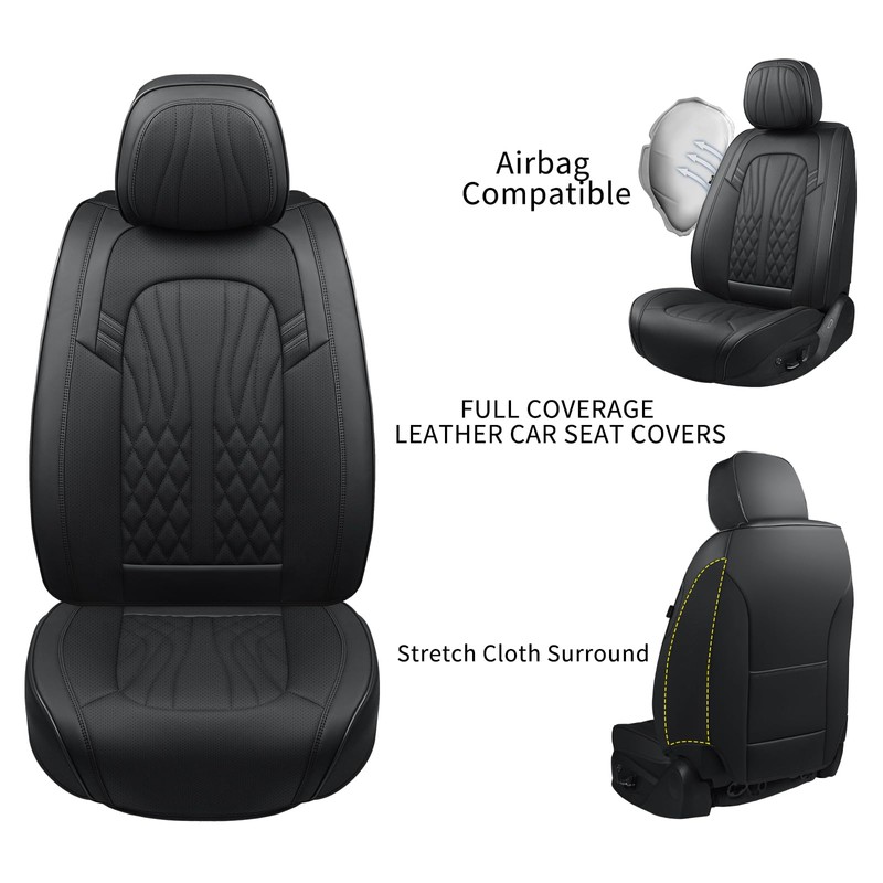 MINGBRON Seat Covers for Cars, Waterproof Seat Covers, Leather Car