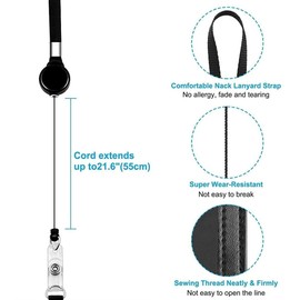 1 Piece ID Card Holder Vertical ID Card Holder Leather Clear ID Window with Lanyard for Men and Women/Teacher/Nurse