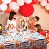 Fire Truck Tablecloth, 3 Pcs Firefighter Party Tablecloth Set -