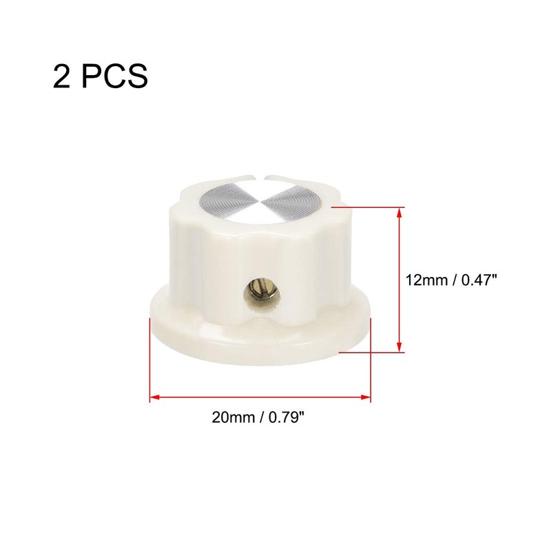 uxcell 2pcs 6.4mm Shaft Hole Potentiometer Volume Control Rotary Knobs