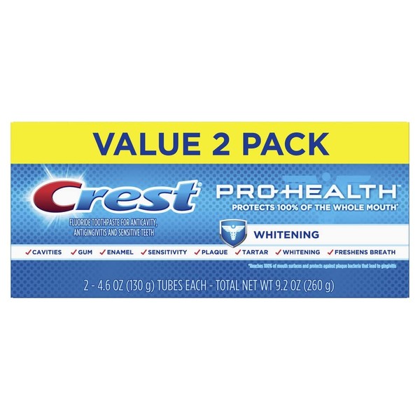 Crest Pro-Health Whitening Gel Toothpaste, 4.6 oz, Pack of 2