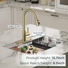 QFN Gold Kitchen Faucet with Pull Down Sprayer, High Arc