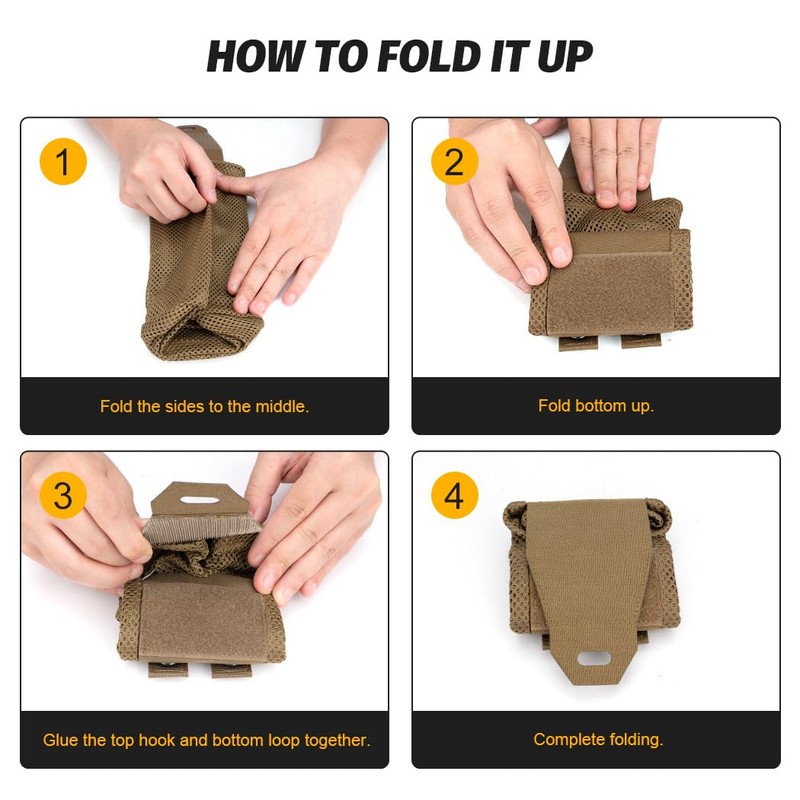 IDOGEAR Tactical Molle Dump Pouch Foldable Mag-Net Drawstring Recycle Pouch