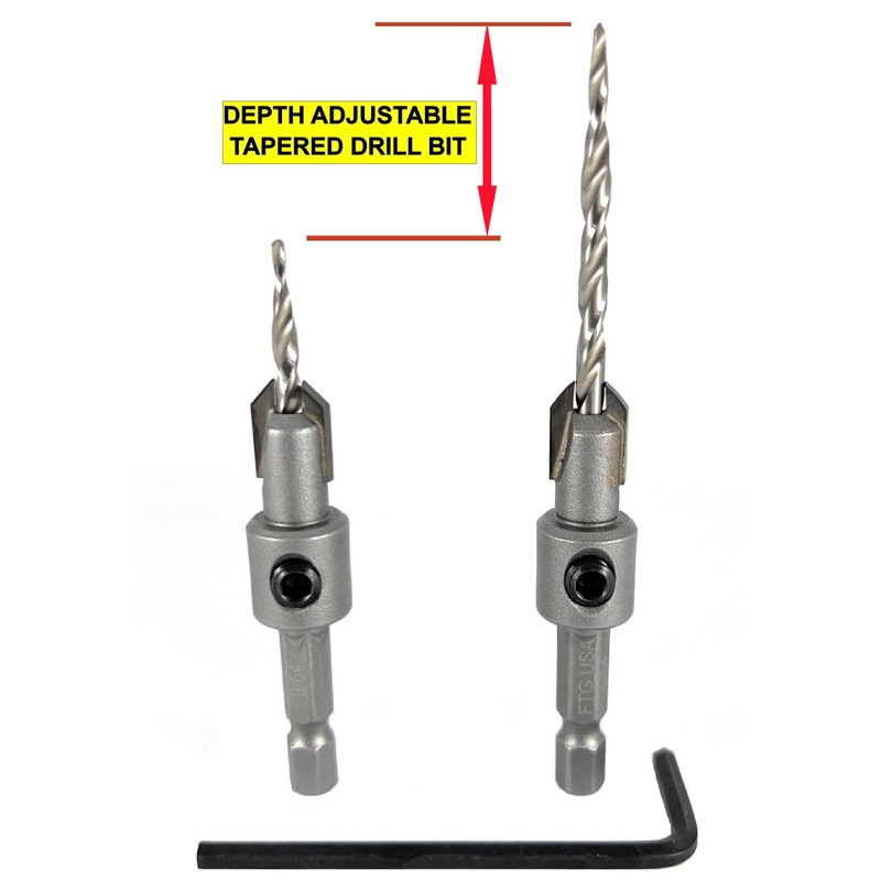 FTG USA #6 (9/64") Tungsten Carbide Tipped Countersink Drill Bit