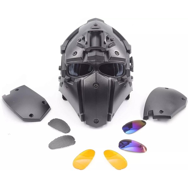 iMeshbean® Full Face Hunting Protective Mask Tactical Airsoft Helmet w/