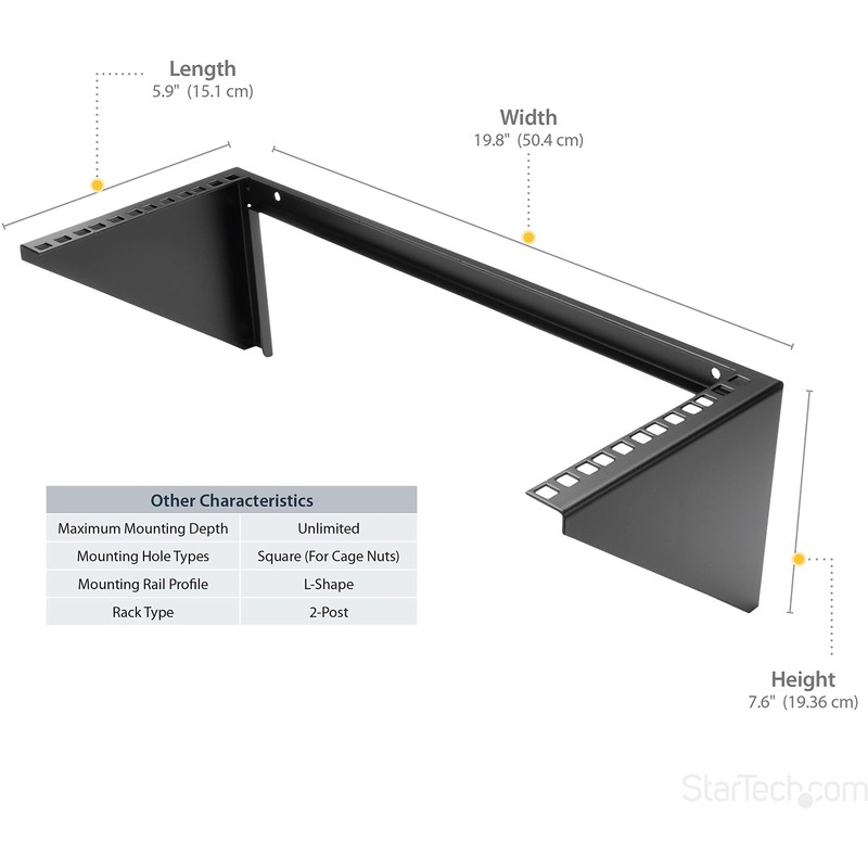 StarTech.com 4U Wall Mount Patch Panel Bracket - 19 inch