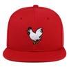 Chicken Hip-Hop Snapback Hat Embroidered Red Baseball Cap Chick Fried