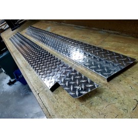 Fits Jeep Cj7 6" Wide Diamond Plate Rocker Guards w/ 90° 1 Inch Bend