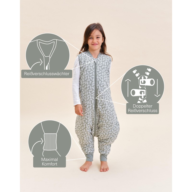 molis&co Baby Sleeping Bag with Feet, 2.5 TOG, All-Year Sleeping