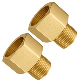 Gsinodrs 2PCS Brass Pipe Fitting, 1/4" Female x 1/8" Male NPT Thread Brass Hex, Adaptor 1200psi High Pressure