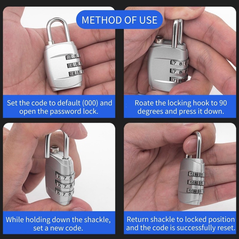 4PCS Luggage Locks, 3 Digit Combination Padlock Digit Security Padlock