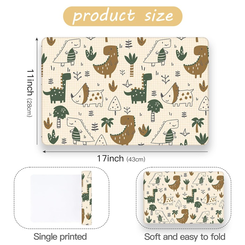 RUSPEPA 50 Pack Paper Place Mats, Dinosaur and Hedgehog Design