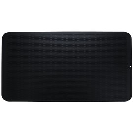 MicoYang Silicone Dish Drying Mat for Multiple Usage,Easy clean,Eco-friendly,Heat-resistant Silicone Mat for Kitchen Counter or Sink,Refrigerator or Drawer Liner Black XXXXL 32 inches x 18 inches