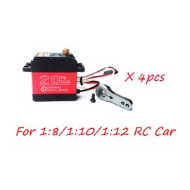 ANNIMOS Pack of 4 DS3218 Digital RC Servo Motor 20KG High Torque Full Metal Gear Waterproof for Baja Cars Robot DIY 270°
