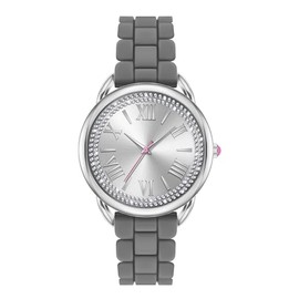 Women Watch Silver Watch Grey Silicone Strap Watch Easy to Read