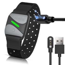 Compatible with COOSPO HW807 Heart Rate Armband Charger, 2 Pin Magnetic USB Replacement Charging Compatible with COOSPO Heart Rate Monitor Armband HW706 / HW807 /HW702 (2 PACK-Black+Black)