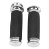 Unbranded Black + Chrome 1" Electronic Handle Grips For Harley
