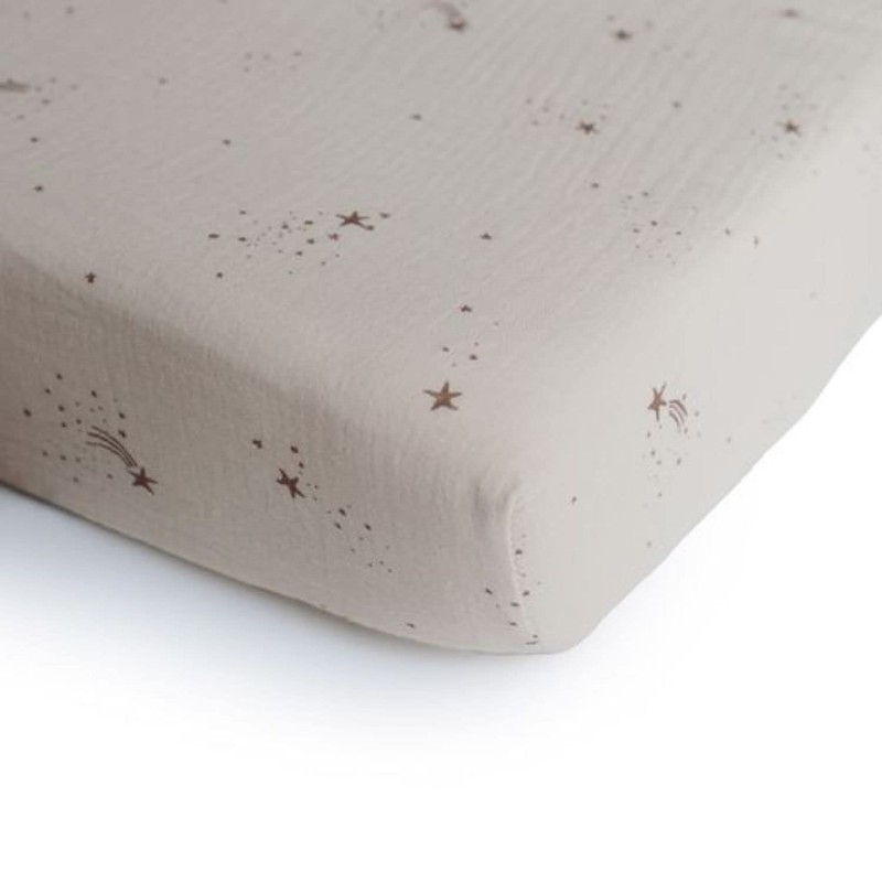 Mushie Crib Sheet Medium Falling Stars