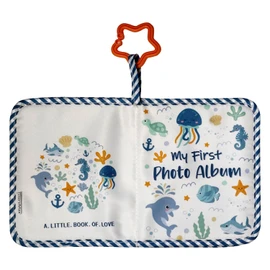 Baby's First Family Album - Soft Cloth Photo Book Gift Set with Baby-Safe Mirror | 5.5x7 Inch Holds 17 Photos Fabric Memory Book for Newborns, Toddlers, Baby Showers