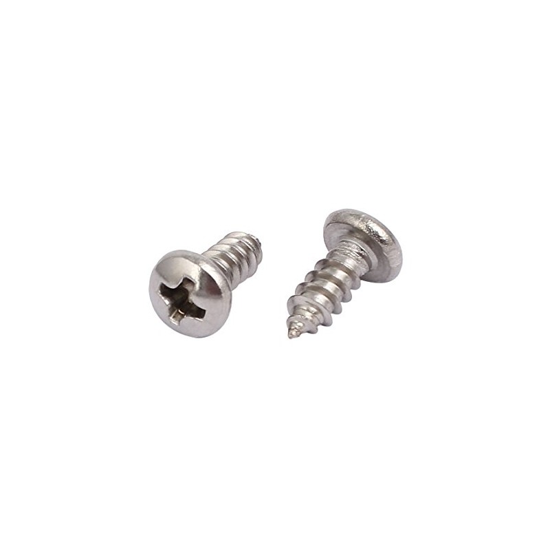 sourcingmap M4x10mm 304 Stainless Steel Phillips Round Pan Head Self