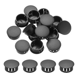 MECCANIXITY 32PCS 22mm(7/8") Black Plastic Hole Plugs, Flush Type Panel Hole Plugs Insert End Caps for Locking Hole Tubes Furniture Cabinet