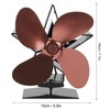 4 Blade Thermal Heat Powered Wood Stove Fan Fireplace Accessory