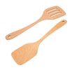 2Pcs Wooden Spatula Heat Resistant Light Weight Kitchen Cooking Utensils
