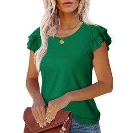 WEESO Women's Shirts Summer Work Tops Office Funny Saint Patricks Day Kelly Green S