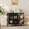GAOMON Modern Sideboard, Buffet Sideboard with Glass Doors and Adjustable
