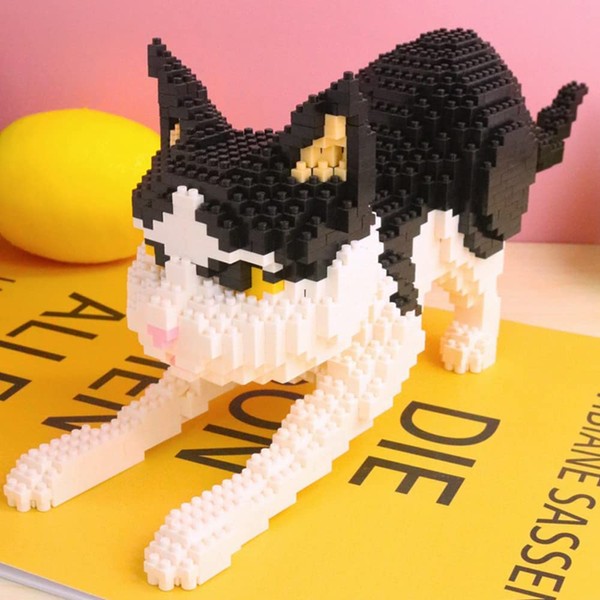 Uvini Micro Blocks Cat Building Set, Adult Building Set, Cat