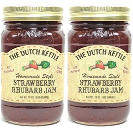 Amish Homemade Style Strawberry Rhubarb Jam 2-19 Ounce Non-GMO All Natural