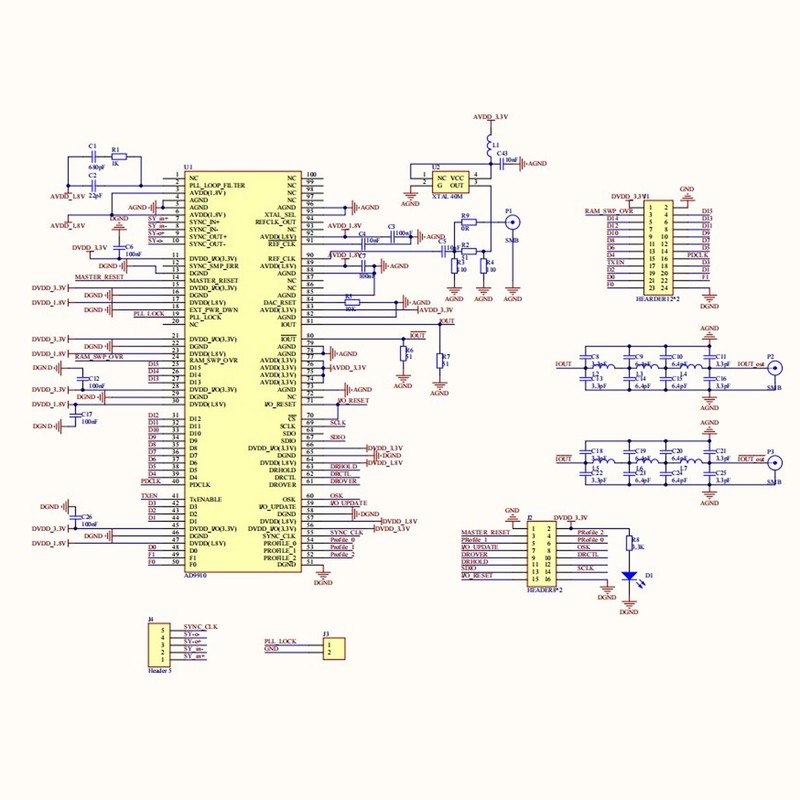 DDS Signal Generator Module 1GSPS Sampling Rate Signal Source Module