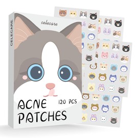 CELECARE,Pimple Patches,Acne Patches,Pimple Patches for Face, Cute Stickers,Salicylic Acid & Tea Tree, 120 Hydrocolloid Dots in 20 Colors for Face,Cute Cat Pimple Stickers