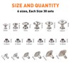 nbeads 180 Sets Rhinestone Rivets, 6 Sizes Silver CZ Clear